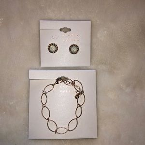 LC Lauren Conrad bracelet and pierced earrings